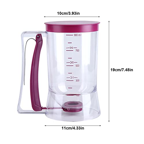 Pancake Batter Dispenser, Cupcake Batter Dispenser Biscuit Separator with Measuring Label Kitchen Baking Tool for Cupcakes, Waffles, Muffin Mix, Cake or Any Baked Goods