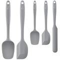 HOTEC BPA-Free Silicone Rubber Spatula Set, Grey, Set of 5 - color: Gray