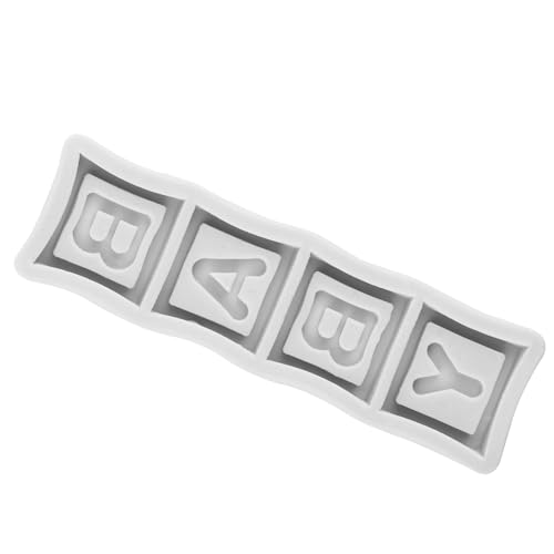 3D Baby Blocks Chocolate Silicone Mold BABY Letter Fondant Molds - color: Style E