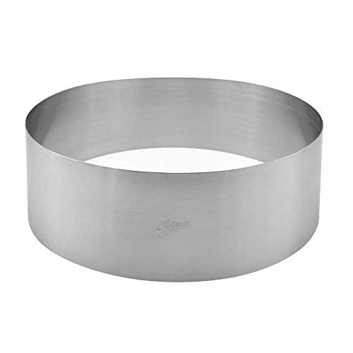 Ateco Round Cake Ring Dessert Mold, 3" High x 9.5" Diameter, Stainless Steel - size: 3" High x 9.5" Diameter