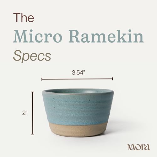 Mora Micro Ramekins Set of 4, 6oz Ceramic Pottery Baking Dishes - Microwave, Oven and Dishwasher Safe - Iris - color: Iris, size: Micro