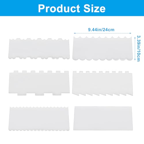 Zorfeter 6 PCS Clear Acrylic Cake Decorating Scraper Set