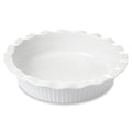Miicol White Ceramic Pie Pan 50 oz, 9 inch Ripple Edge Deep Baking Dish - size: 9 INCH PACK OF 1