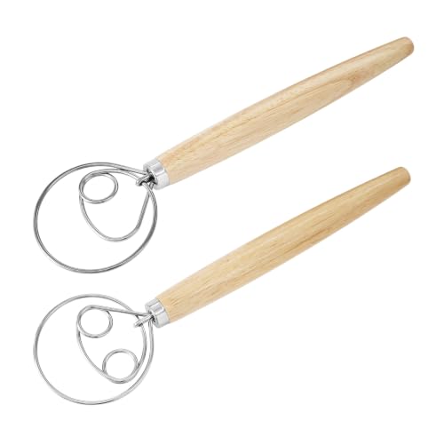 2Pcs 13 Inch Danish Dough Whisk(Single+Double Loop) - size: Single+Double Loop