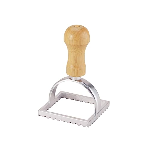 Fantes Ravioli Maker Stamp Set, Square Stamp with Wooden Handle and Fluted Edge, 2.75-Inch, The Italian Market Original since 1906 - size: Single, 2-Inch Square