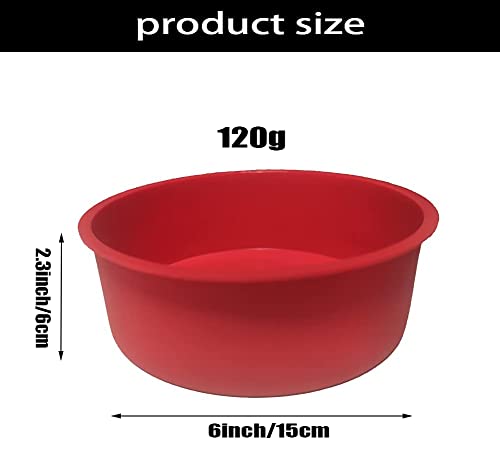 2pcs 6 Inch Silicone Cake Pan for Baking, Round Cake Molds Pan Silicone Baking Molds Non-Stick Quick Release Suitable for Cheesecake Chocolate Cake Brownie Cake puddings - size: 6inch, style: Round