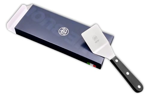 DUE BUOI Small Square Spatula - dimension 2.56" X 2.56" - Solid stainless steel - Professional quality restaurant - Kitchen bbq grill griddle pastry Hamburger - Full Tang Triple Riveted.
