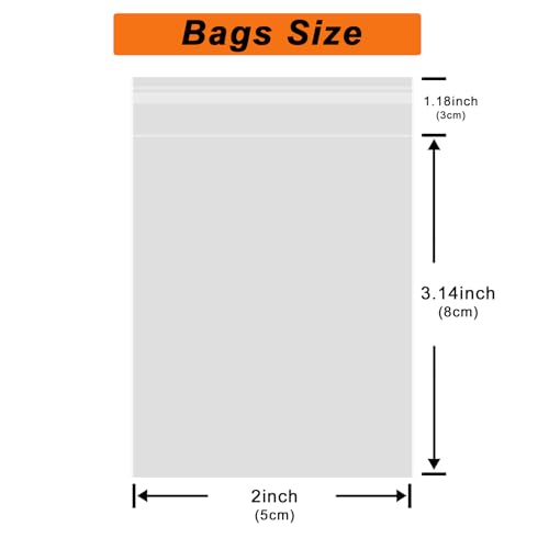 200 Pcs Self Sealing Cellophane Bags, 2x3 Inches Cookie Bags, Resealable Cellophane Bags Self Adhesive for Bakery Cookies Candy Snack - size: 2'' x 3''