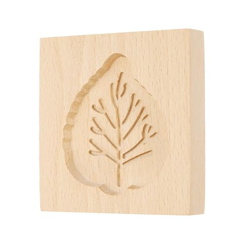 uxcell Cookie Stamp Wooden Cookie Cutter Baking Tools Leaves