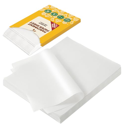 Katbite 350 Pcs White Parchment Paper Baking Sheets, 9x13 Inch, Heavy Duty - size: 9"x13"-350
