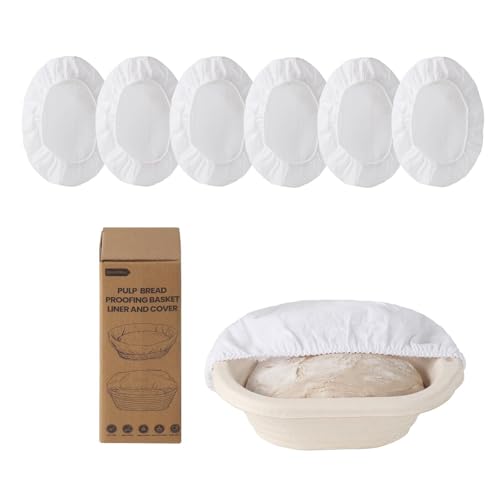 6 Pack Bread Proofing Basket Covers Liners fit 8in Oval - size: 8inch Oval