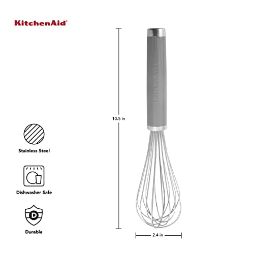KitchenAid Classic Utility Whisk, 10.5-Inch, Gray (Pack of 12) - color: Gray, size: 10.5-Inch (Pack of 12)