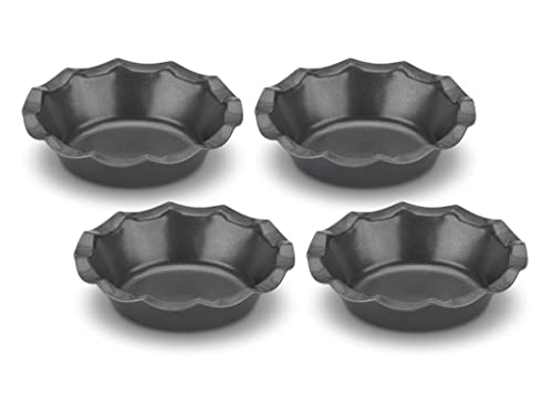 Cuisinart 4 Piece Fluted Tartlet Pan Set, Mini, Steel Gray - color: Steel Alloy, size: 4 Count (Pack of 1), style: Fluted Tartlet Pan
