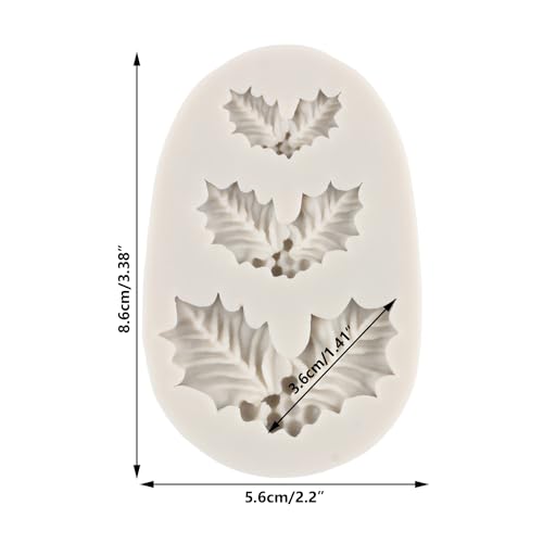 Christmas Holly Leaves Silicone Mold Leaf Fondant Mold - color: Style C