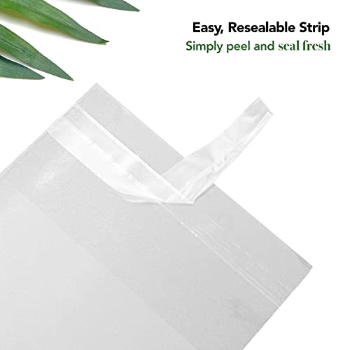 Seal Fresh 9 x 12 Inch Cellophane Bags 200 Pack — Clear Self-Sealing Resealable Large Bags for Gift Packaging, Apparel, Crafts, Party Favors, Document Storage - size: 9" x 12"
