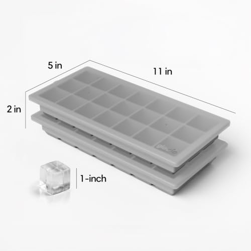 Ice Cube Tray with Lids, Small Silicone Molds for Cocktails & Drinks - color: Gray