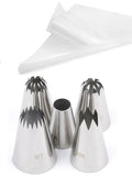 Large Piping Bags and Tips & Tips 25 Pcs for Churros, Eclairs & Meringues - color: C