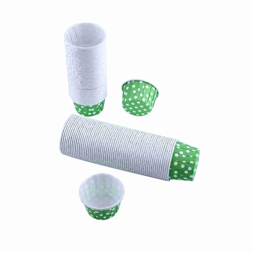 100Pcs Polka Dot Baking Cups, Mini Muffin Cupcake Liners (Green) - color: Green