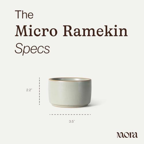 Mora Micro Ramekins Set of 4, 6oz Ceramic Pottery Baking Dishes - Microwave, Oven and Dishwasher Safe - Mist - color: Mist, size: Micro