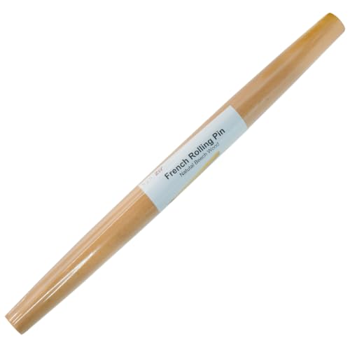 Syn-zer 17 Inch French Rolling Pin, Solid Beech Wood