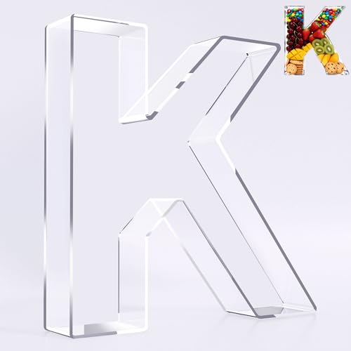 Ledido Reusable 10'' Fillable Acrylic Charcuterie Board Box Letter K - color: Letter K