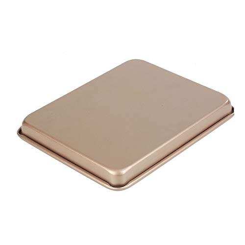11 Inch Baking Sheets Pan Nonstick Set of 2, Walooza Cookie Sheet Replacement Toaster Oven Tray，Deep Size 1 inch Bakeware, Non Toxic & Heavy Duty & Easy Clean - color: Champagne Gold, size: 11 X 9 X 1 inch