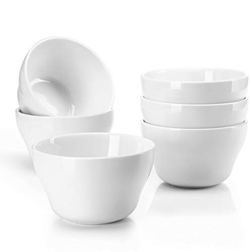 Sweese Set of 6 Porcelain Bouillon Cups, White High-Grade Durable Professional, 6.0 Count - color: White
