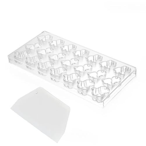 21 Grid Chocolate Candy Mold PC Polycarbonate Chocolate Making Mould with Scraper (Dinosaur) - color: Dinosaur