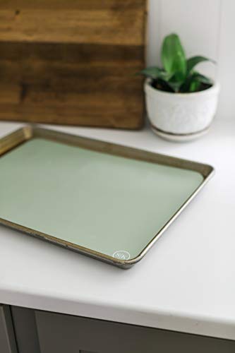 The Silicone Kitchen Silicone Oven Baking Mats BPA Free, Extra Thick, Half Sheet 16 in by 11.75 in, Set of 2, Green and Gray - color: Green, size: Half Sheet (16"x11.75")