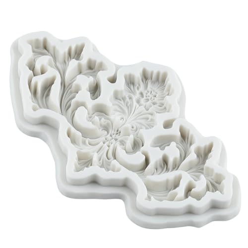Baroque Curlicues Scroll Relief Lace Border Fondant Silicone Molds - color: Style ZB