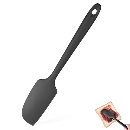 Doosu Silicone Small Spatula, 600°F Heat Resistant Mini Scraper (Black) - color: Black, size: 8.9in (small spatula)
