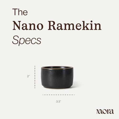 Mora Nano Ramekins Set of 4, 4oz Ceramic Pottery Sauce Cups - Microwave, Oven and Dishwasher Safe - Night - color: Night, size: Nano