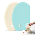 Flexible Bowl Scraper with Metal Core: Silicone Dough Scraper Bread Baking - color: Beige & Mintgreen