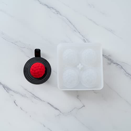Pastry Tek 4 Cavities Fruit Silicone Mold, 1 Oven-Ready Berry Mold - Flexible, Freezable, White Silicone Lychee Berry Mold, Easy Release, For Baking - Restaurantware - size: 1 Count, style: Lychee