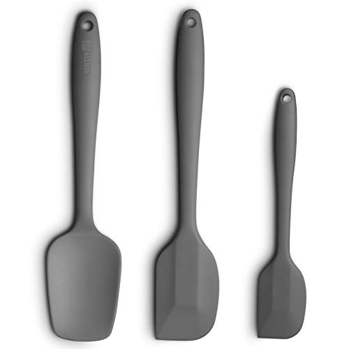 3-Piece Silicone Spatula Set, 600°F Heat Resistant, Grey - color: E-Gray