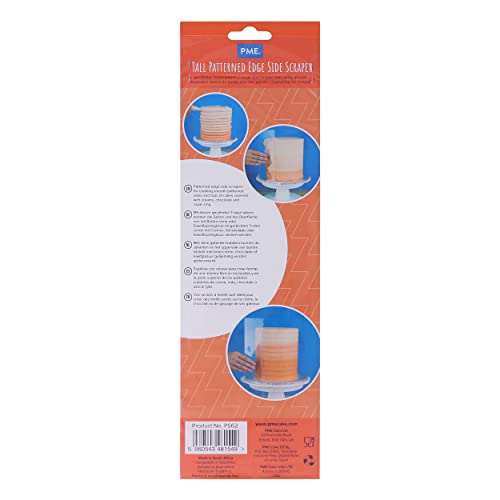 PME Pleat Patterned Side Scraper for Cake Decorating-10 inches, Acrylic, - style: Pleat