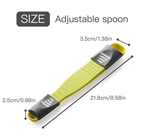 2PCS Adjustable Sliding Measuring Spoon Double-ended with graduations, adjustable measuring spoon for measuring dry and semi-liquid ingredients for baking, cooking, powders