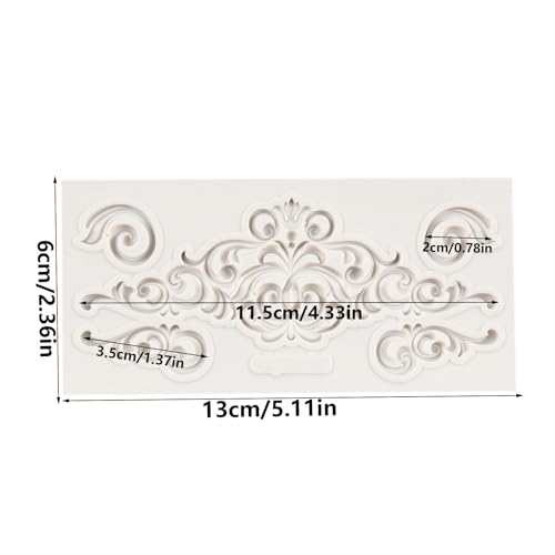 Baroque Fondant Mold Curlicues Scroll Lace Border Silicone Mold - color: Style A