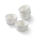 4oz White Ramekins Set of 4,Creme Brulee Ramekins Oven Safe,Ceramic Custard Cups Ramiken for Baking,Souffle Ramekin Bowls for Pudding Ice Cream - color: WHITE