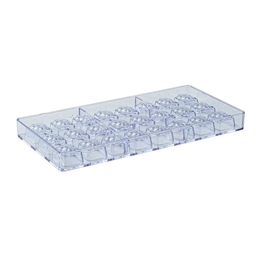 Pastry Tek 10.8 x 5.3 Inch Chocolate Shaping Mold, 1 Freezable Candy Mold - 24 Cavities, Block-Leaf Design, Clear Polycarbonate Chocolate Mold, Dishwashable, Easy To Release - Restaurantware - size: 1 Count | 10.8 x 5.3 Inch, style: Block-Leaf