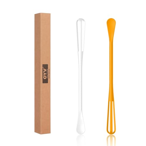 OYV 2-In-1 Mini Whisk and Spoon, Set of 2, 8.5-Inch, White/Yellow - color: White+Yellow
