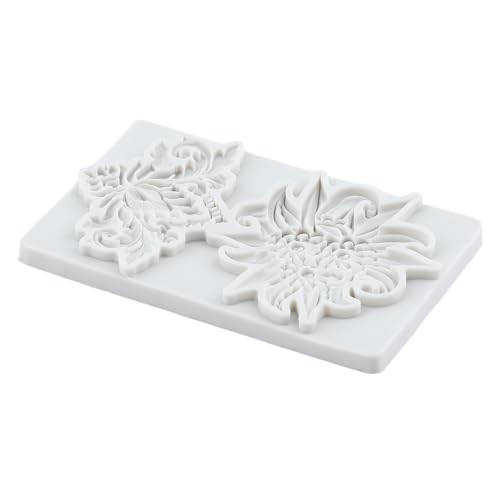 Lingzhi Baroque Style Silicone Mold Curlicues Scroll Lace Fondant Molds - color: Style H