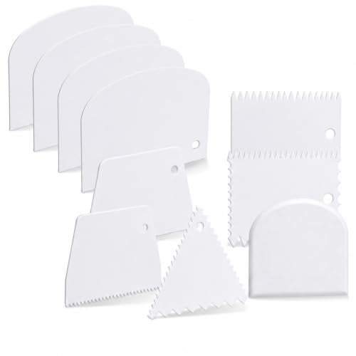 11Pcs Icing Smoother,Acrylic Cake Scraper Smoother Set