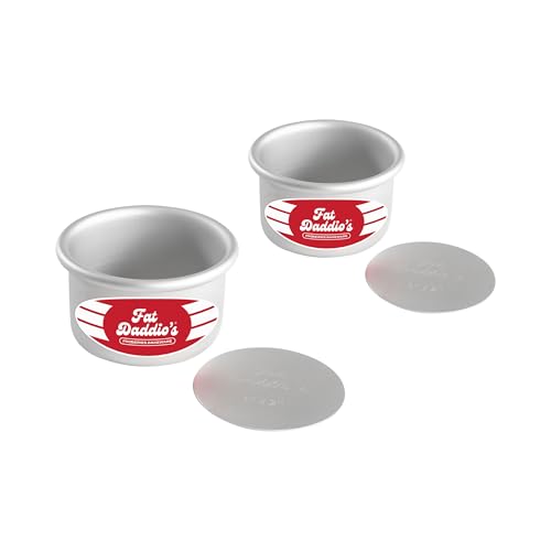 Fat Daddio's PCC-32SET Anodized Aluminum Round Cheesecake Pan with Removable Bottom, 3 x 2 inch, Set of 2 - size: 3 x 2 Inch, Set of 2, style: Sets