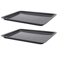 2PCS Cookie Sheet 10x14.5 Inch (Inner 9x13) Baking Sheet Nonstick Heavy Carbon Steel Baking Pans Bakeware - size: 14.5x10 inch Black