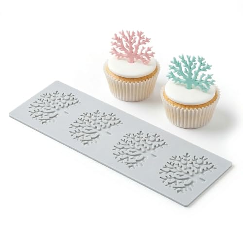 Restaurantware Pastry Tek Fondant Impression Mat 1 Reusable Fondant Embosser - Coral Pliable Silicone Cake Impression Mat Dishwashable For Cake Decoration - style: Coral