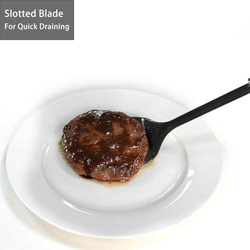 Stainless Steel Slotted Turner Spatula, Thin Edge Turner, Black - color: Z-Black Turner Spatula