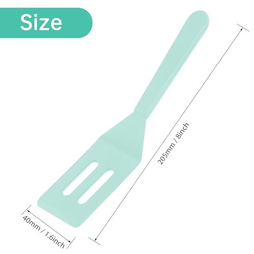 2 Pack Silicone Mini Brownie Serving Spatula, Nonstick Silicone Small Spatula,Heat-Resistant Cookie Spatula, Mini Slotted Serve Turner for Flip Egg in Small Frying Pan Batter Cookware (Macaron Blue) - color: Macaron Blue