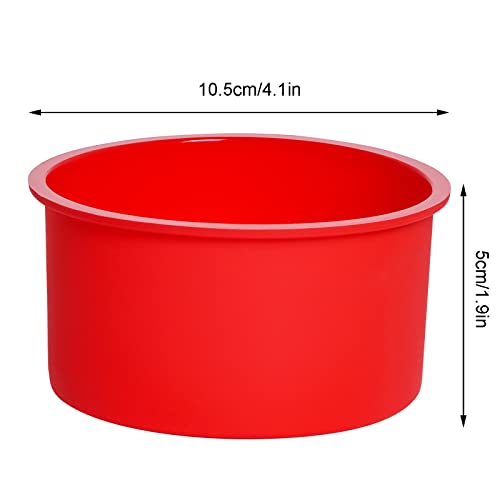 12pcs Silicone Cake Mold Baking Round Cake Molds 4 Inch Non-Stick Baking Pan Kitchen Silicone Cake Molds for Baking(Red, 4inch) - color: Red