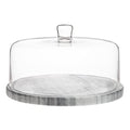 Marble Cake Stand with Glass Dome Cover